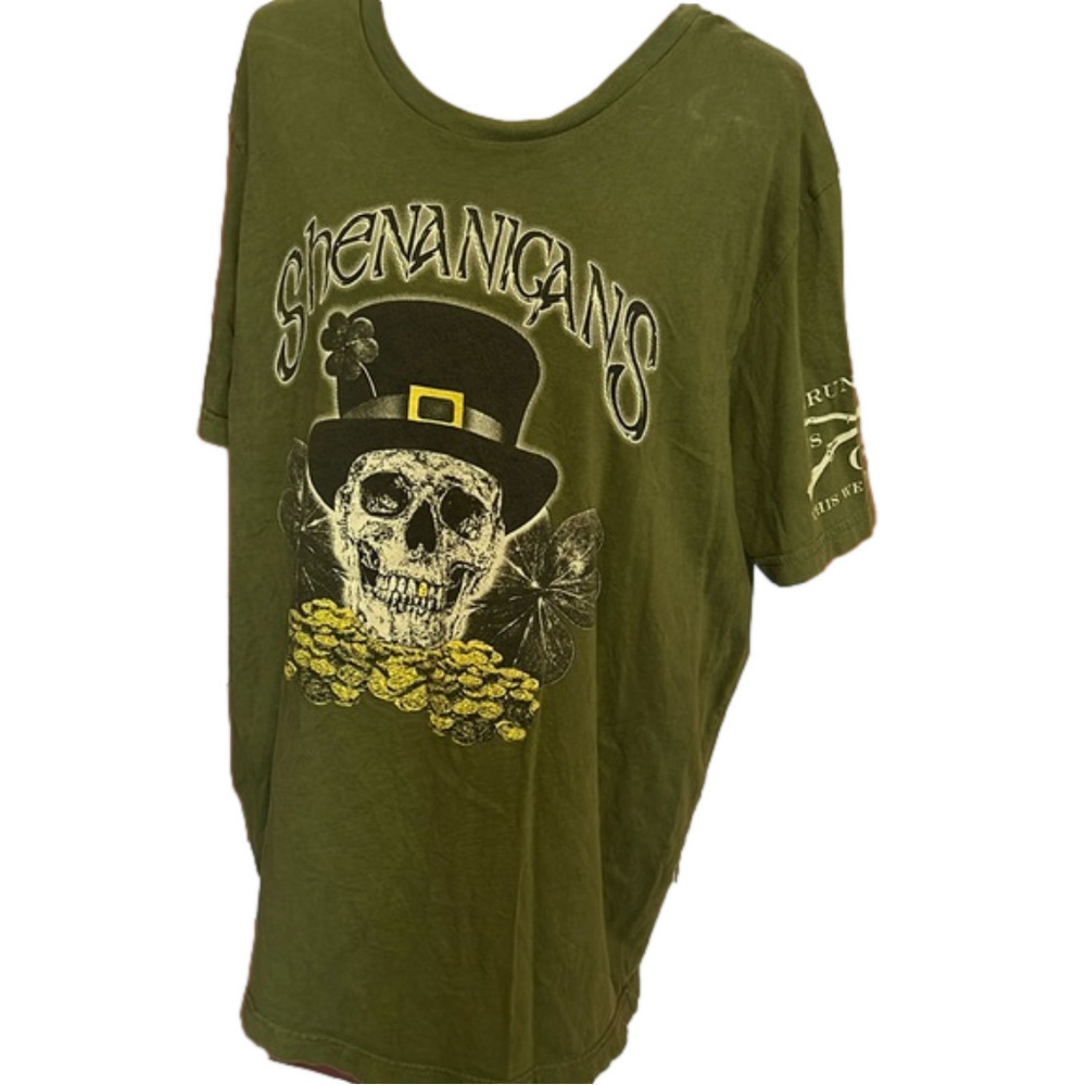 Original Grunt Style Shenanigans Army Skull Gold Rush Mens T-shirt XXL